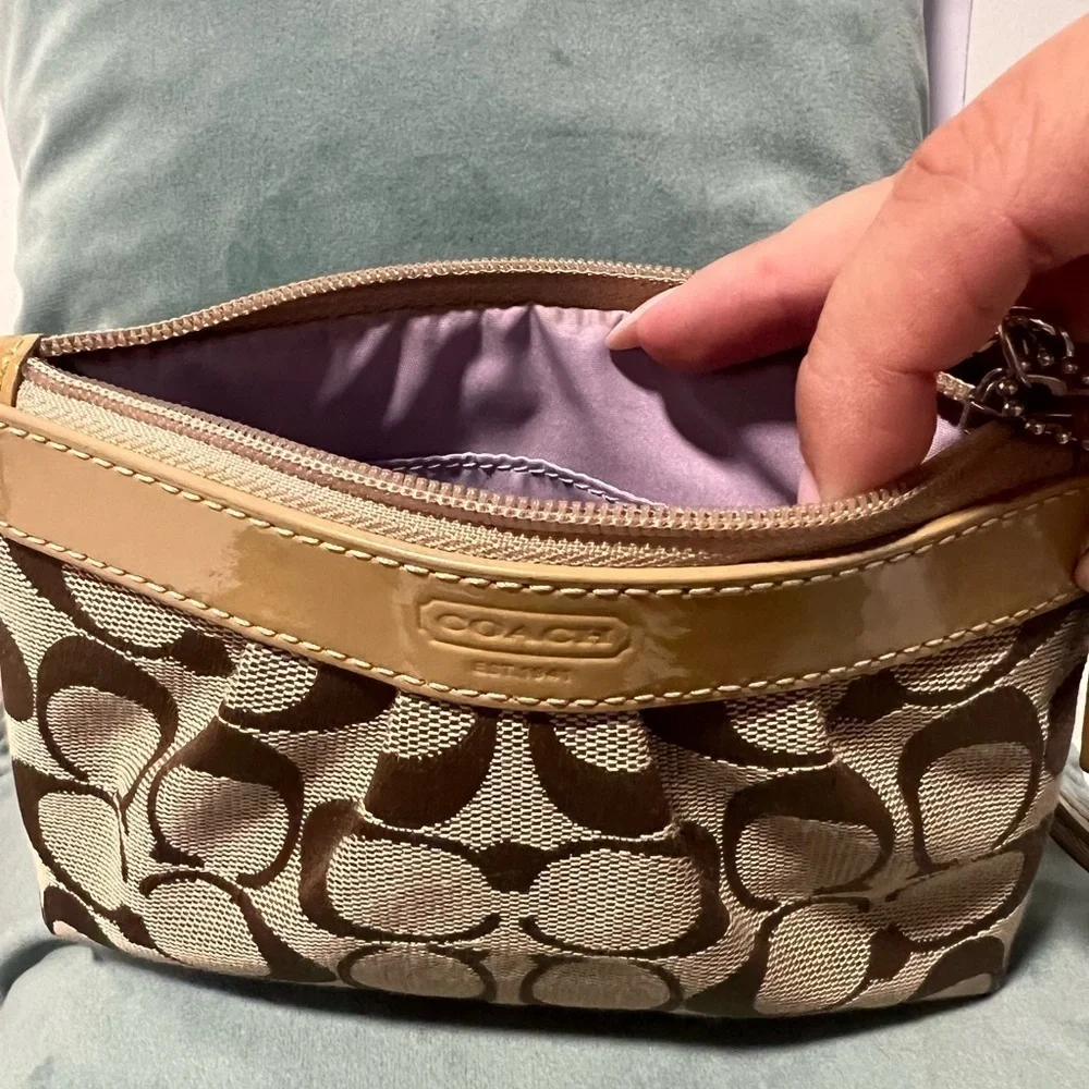 Coach Mustard Yellow Signature Wristlet